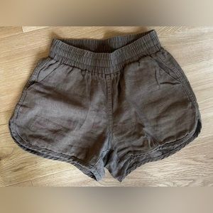 Beaton Linen brown running shorts XS